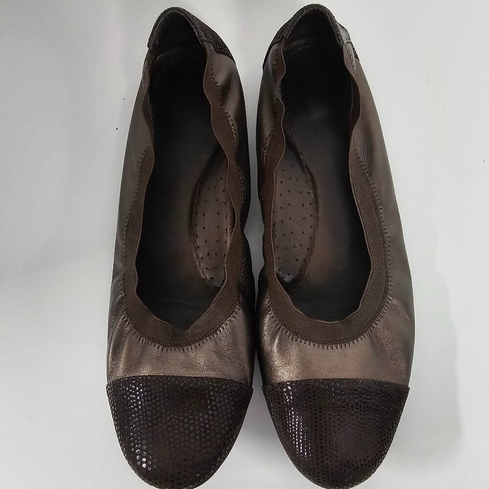 Audrey Brooke Ballet Flat Cap Toe Indie Grunge Casual Leather 8.5